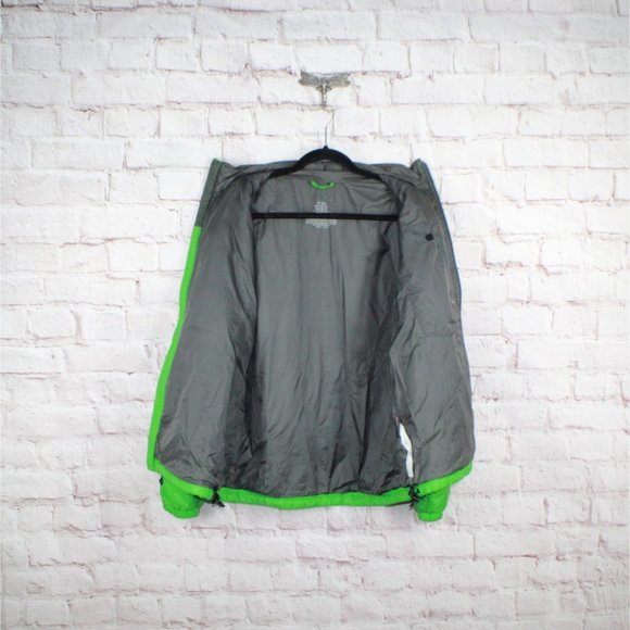 LL Bean Lime Green Nylon Full Zipper Light Weight Winter Jacket Size M - Picture 6 of 9
